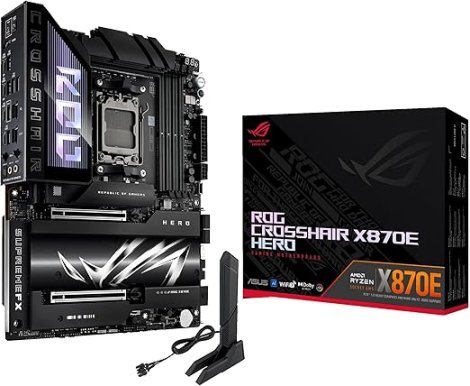 Asus ROGCROSSHAIRX870EHERO | ROG Crosshair X870E HERO Socket AM5 AMD X870E Chipset ATX Gaming Desktop System Board (Motherboard)