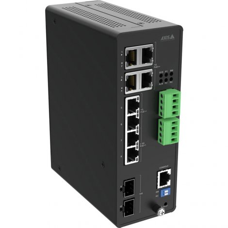 Axis 02621-001 | D8208-R 8 x Ports 1000Base-T RJ-45 PoE++ 2 x Ports 10GbE SFP+ WAN Managed Layer 2 Industrial Outdoor Switch