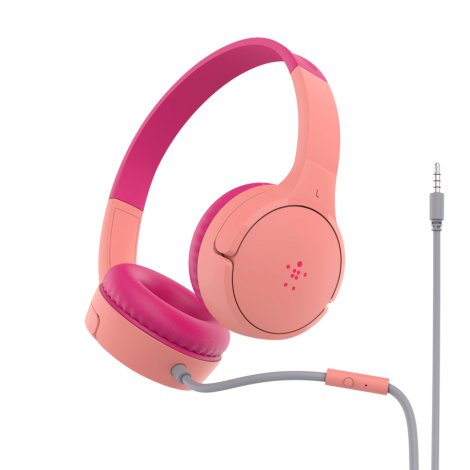 Belkin AUD004btPK | SoundFrom Mini Wired On-Ear Headphone for Kids Pink