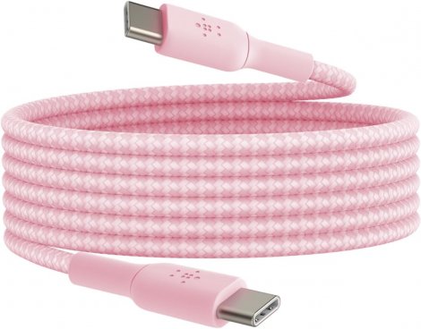 Belkin CAB004bt2MPK | BoostCharge 6.6ft 60-Watts USB-C Braided Cable (Pink)