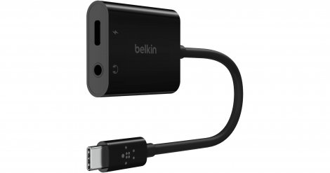 Belkin NPA004btBK | RockStar 3.5mm Audio and USB-C Charge Adapter