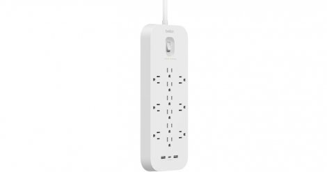 Belkin SRA007p12tt6 | 12-Outlets 2 x USB-A, 1 x USB-C 4000 Joules Surge Protector with USB