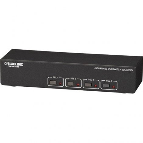 Black Box AC1032A-4A | NIB-DVI Switch with Audio and Serial Control 4-Channel