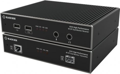 Black Box KVXHP-200 | KVXHP Series Dual Monitor 4k DisplayPort KVM Extender