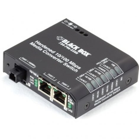 Black Box LBH100AE-H-MT | NIB-Hardened 10/-100-Mbps Copper to 10 Media Converter Switches