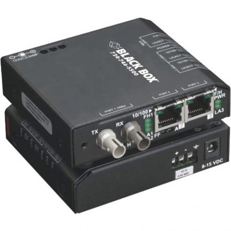 Black Box LBH100AE-H-SSC | NIB-Hardened 10/-100-Mbps Copper to 10 Media Converter Switches