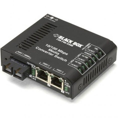 Black Box LBH100AE-SC | Standard 240-VAC Multimode SC Media Converter Switch