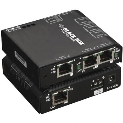 Black Box LBH101A-HD-24 | NIB-Convenient Hardened 24 VDC DIN Rail Mountable Switches