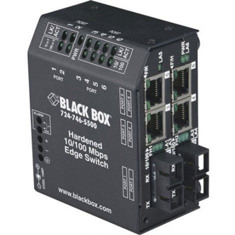 Black Box LBH240A-H-MT | Hardened 2-FMM 4-UTP Edge Switch