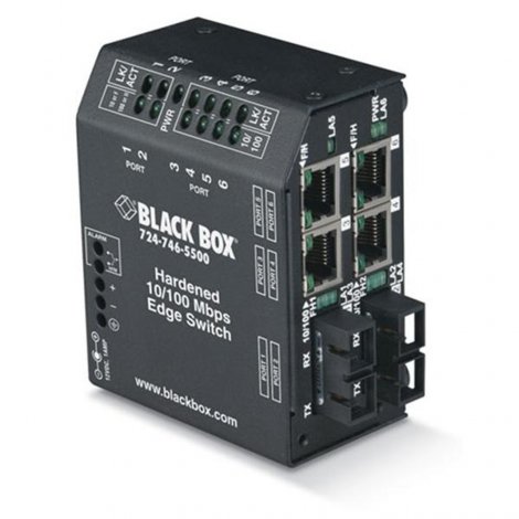 Black Box LBH240A-H-SC | Hardened Heavy-Duty 2 x 4 x 10/100Base-TX LAN Edge Switch