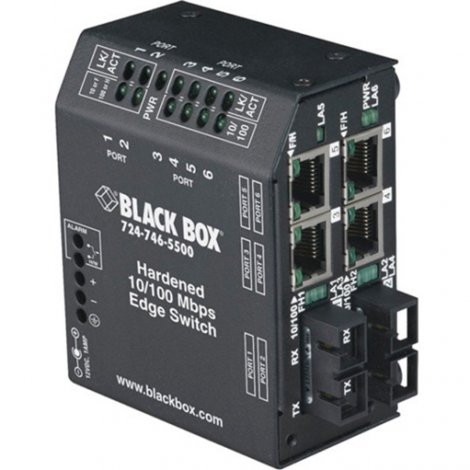 Black Box LBH240A-H-SSC | NIB-Heavy-Duty Hardened (4) Copper + (2) Fiber Port Edge Switch