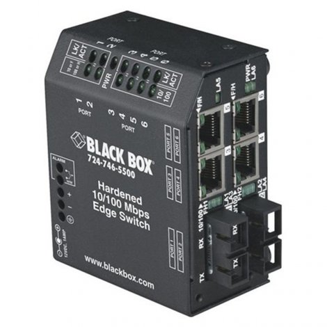 Black Box LBH240A-H-ST | LBH240 Series 4 x Ports 10/100Base-T RJ-45 + 2 x Ports 100Base-T Fast Ethernet Hardened Temperature Switch