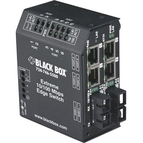 Black Box LBH240A-P-SC | NIB-Heavy-Duty Extreme (4) Copper + (2) Fiber Port Edge Switches