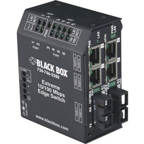 Black Box LBH240A-P-ST-24 | Extreme 2-fmm 4-utp 24-vdc St Edge Switch