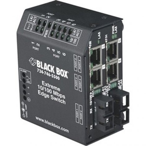 Black Box LBH240A-PD-SSC-24 | LBH240 Series 4 x Ports 10/100Base-T RJ-45 + 2 x Ports 100Base-T Fast Ethernet Extreme Temperature Switch