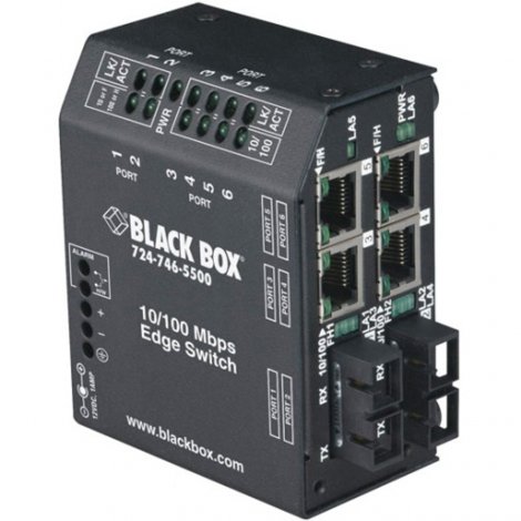 Black Box LBH240A-SSC | NIB-Heavy-Duty Standard (4) Copper + (2) Fiber Si Edge Switch