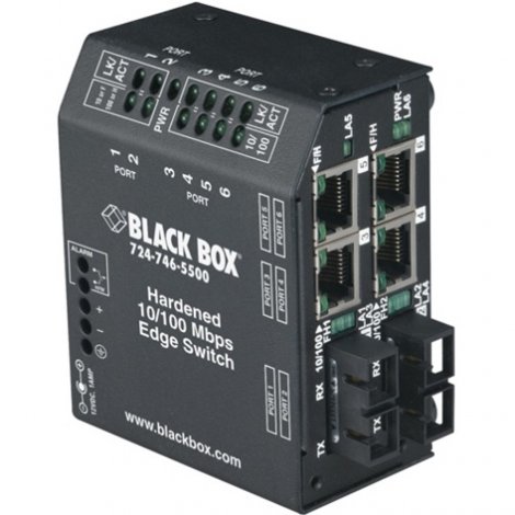 Black Box LBH240AE-H-SC | NIB-Heavy-Duty Edge Switch Hardened (4) Copper + (2) Fiber Port