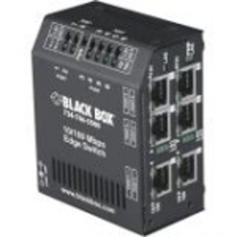 Black Box LBH600A-H-48 | NIB-Heavy-Duty (6) Copper Ports Hardened 48-VDC Edge Switch