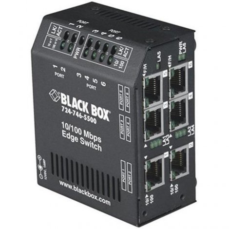 Black Box LBH600A-PD-24 | Heavy-Duty 6 x 10/100Base-TX LAN Edge Switch