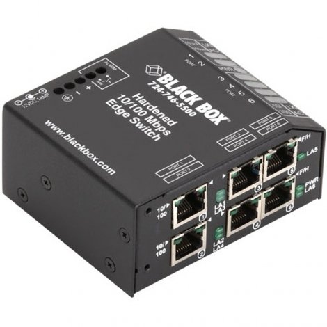 Black Box LBH600AE-H | NIB-Heavy-Duty Hardened (6) Copper Ports Edge Switch