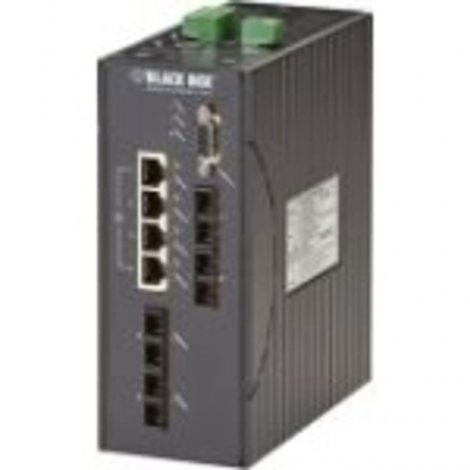 Black Box LEH1104A-4MMSC | LEH1104 Series 4-Ports 10/100Base-T PoE+ RJ-45 + 2-Ports 100Base-FX SFP L2 Managed Fast Ethernet Industrial Network Switch