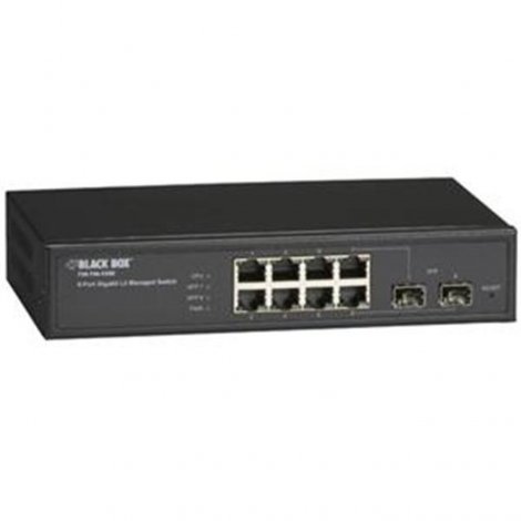 Black Box LGB1001A-R2 | 8-Ports 2 x SFP (mini-GBIC) Shared 8 x 10/100/1000Base-T LAN Managed Gigabit Ethernet Switch