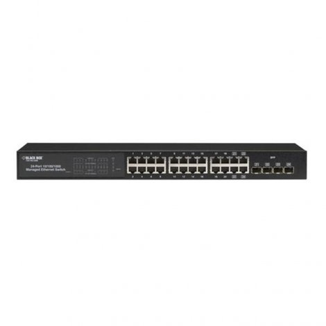 Black Box LGB2003A-R2 | 24-Ports 4 x SFP (mini-GBIC) Shared 24 x 10/100/1000Base-T LAN Gigabit Ethernet Switch