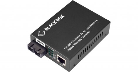 Black Box LGC212A-R2 | Pure Networking 10/100/1000Base-TX to 1000BASE-LX Fiber Gigabit Ethernet Media Converter