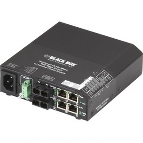 Black Box LPH240A-H-2SC | 4-Ports 10/100Base-T PoE RJ-45 L2 Fast Ethernet Hardened Temperature Switch
