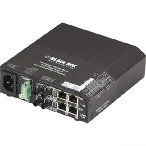Black Box LPH240A-H-2ST | 6-Ports 10/100Base-T PoE RJ-45 L2 Fast Ethernet Hardened Temperature Switch