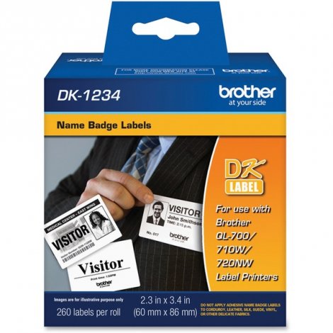 Brother DK1234 | Die-Cut Adhesive Name Badge White Paper Labels