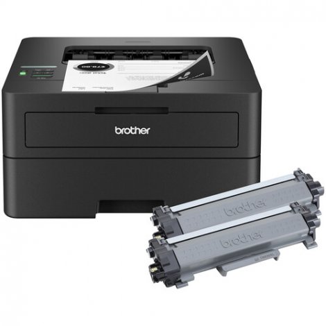 Brother HL-L2460DWXL | Compact Monochrome Laser Printer (2-Pack Toner Kit 4200 Pages)