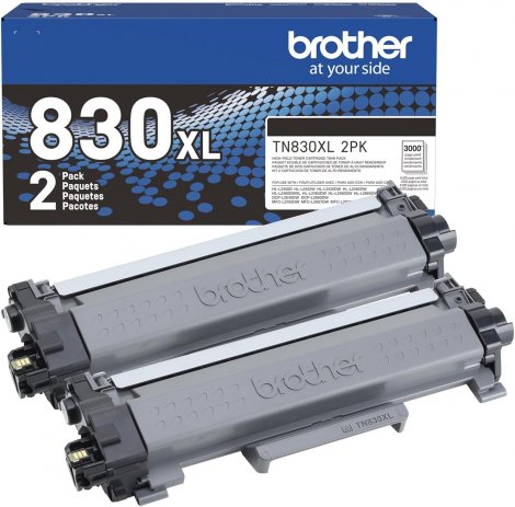 Brother TN-830XL2PK | Black High Yield Toner Cartridge Combo Pack