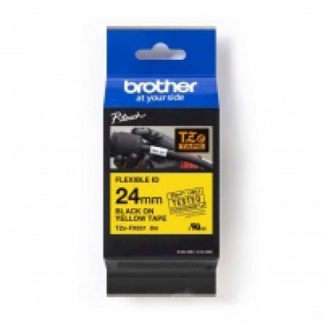Brother TZeSL651 | 24mm Black on Yellow Background Self-Laminating Tape
