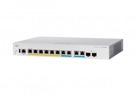 Cisco CBS350-8MGP-2X-NA | Business 350 6 x Ports PoE+ 1000Base-T 2 x Ports PoE+ 10/100Base-T + 2 x SFP+ Ports L2 Managed RM GE Switch
