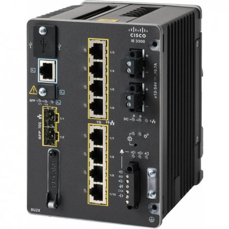 Cisco IE-3300-8T2S-E-RF | Catalyst IE3300 Rugged 8 x Ports 1000Base-TX 2 x Ports 1GbE SFP Slots L3 Managed DIN R-M Industrial Ethernet Switch