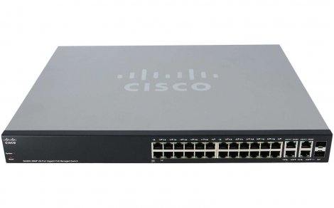 Cisco SG300-28MP-K9-RF | Small Business 300 24 x Port 1GB PoE+ RJ-45 2 x Port 1GB mini-GBIC Combo Switch
