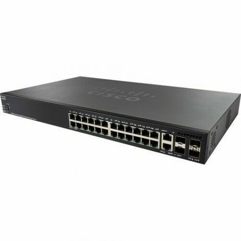 Cisco SG350X-24P-K9-NA-RF | 24 x Port 1GB PoE+ RJ-45 4 x Port 10GB Combo Switch