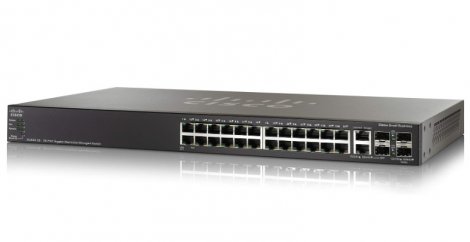 Cisco SG500-28-K9-RF | 24 x Port 1GB RJ-45 2 x Port 1GB Combo 2 x Port 1GB SFP Switch