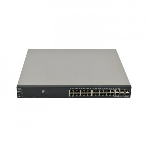 Cisco SG500-28MPP-K9-RF | 24 x Port 1GB PoE+ RJ-45 2 x Port 1GB Combo 2 x Port 1GB SFP Switch