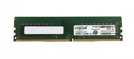 Crucial CT16G4DFD8213.C16FH1 | 16GB PC4-17000 DDR4-2133MHz non-ECC Unbuffered CL15 288-Pin DIMM 1.2V Dual Rank Memory Module