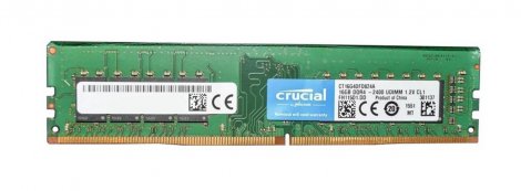 Crucial CT16G4DFD824A.M16FD | 16GB PC4-19200 DDR4-2400MHz non-ECC Unbuffered CL17 288-Pin DIMM 1.2V Dual Rank Memory Module