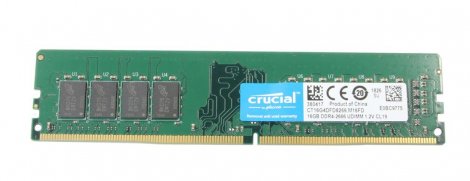 Crucial CT16G4DFD8266.M16FD | 16GB PC4-21300 DDR4-2666MHz non-ECC Unbuffered CL19 288-Pin DIMM 1.2V Dual Rank Memory Module