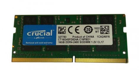 Crucial CT16G4SFD824A.C16FBD1 | 16GB PC4-19200 DDR4-2400MHz non-ECC Unbuffered CL17 260-Pin SoDimm 1.2V Dual Rank Memory Module