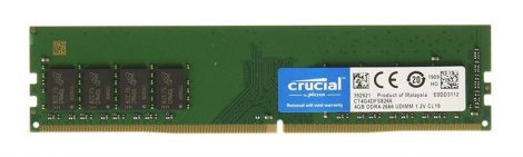 Crucial CT4G4DFS8266.C8FB | 4GB PC4-21300 DDR4-2666MHz non-ECC Unbuffered CL19 288-Pin DIMM 1.2V Single Rank Memory Module