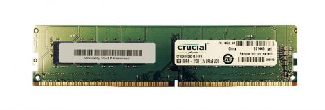 Crucial CT8G4DFD8213.C16FBD1 | 8GB PC4-17000 DDR4-2133MHz non-ECC Unbuffered CL15 288-Pin DIMM 1.2V Dual Rank Memory Module