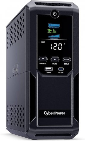 CyberPower CP1500AVRLCD3 | Intelligent LCD UPS 1500VA 12 x NEMA 515R 1 x USB Type A 1 x USB Type C 6 x Battery/Surge Outlet Minitower UPS