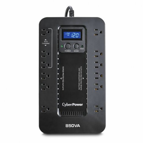CyberPower EC850LCD | Eco logic 850VA/510W 120 VAC NEMA 515P 12 Outlets UPS Systems