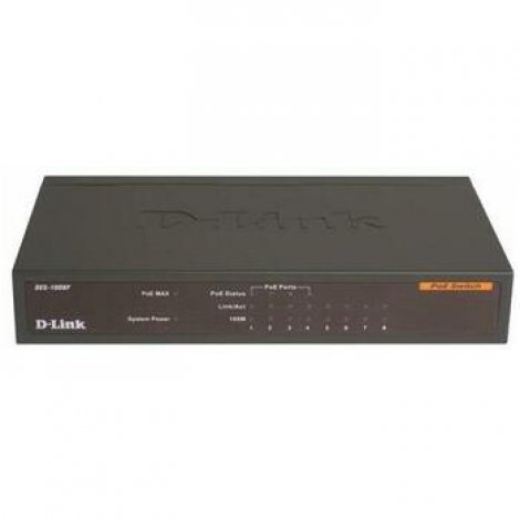 D-Link DES-1008PA-A1 | 8-Ports 10/100 Unmanaged Desktop or Rackmount PoE+ Switch