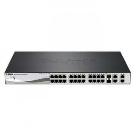 D-Link DES-1210-28P-A1 | 28-Ports 2 Slot 24 4 x 10/100Base-TX 10/ 100/ 1000Base-T Power Over Ethernet 2 x SFP (mini-GBIC) Web Smart Switch